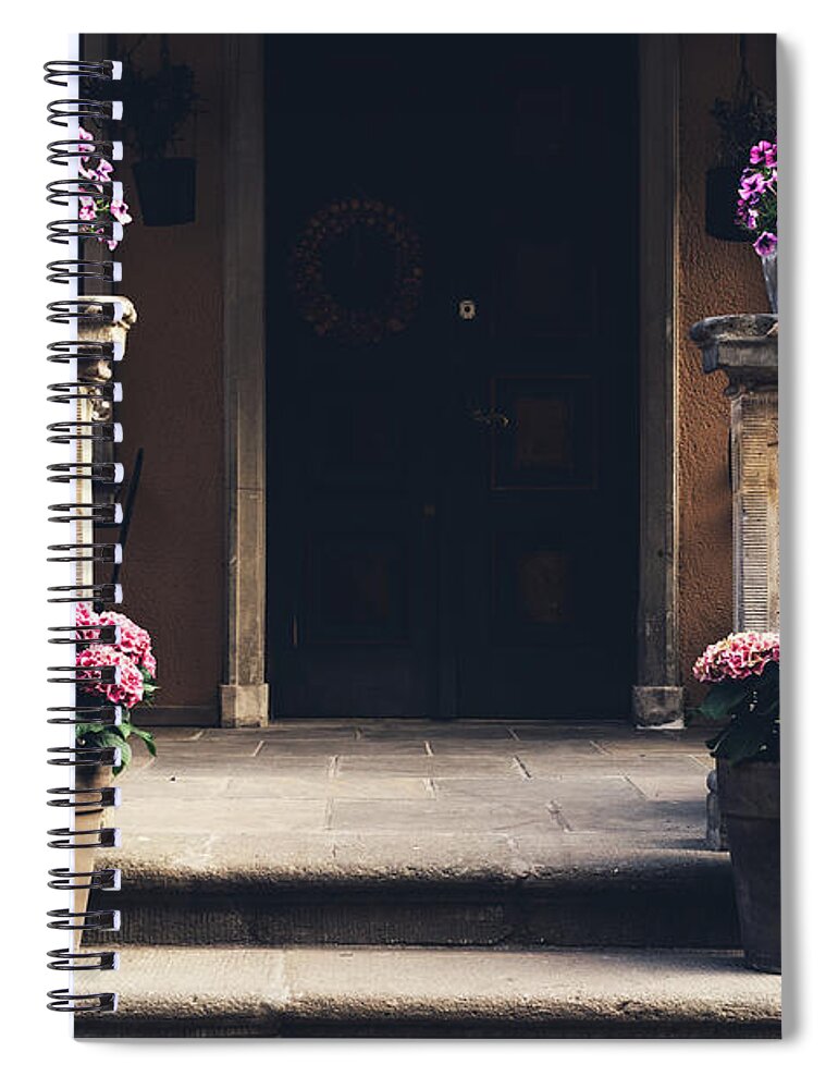 Building Spiral Notebook featuring the photograph Cosy entrance to an old tenement building in Gdansk, Poland. by Michal Bednarek