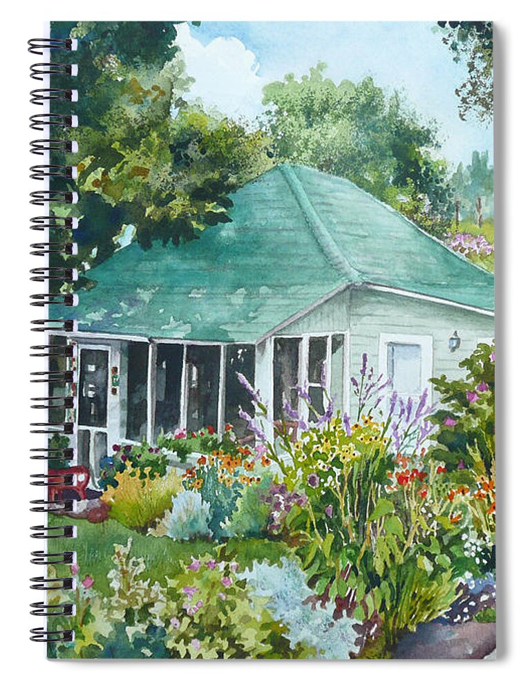 Cottage Painting Spiral Notebook featuring the painting Cottage at Chautauqua by Anne Gifford