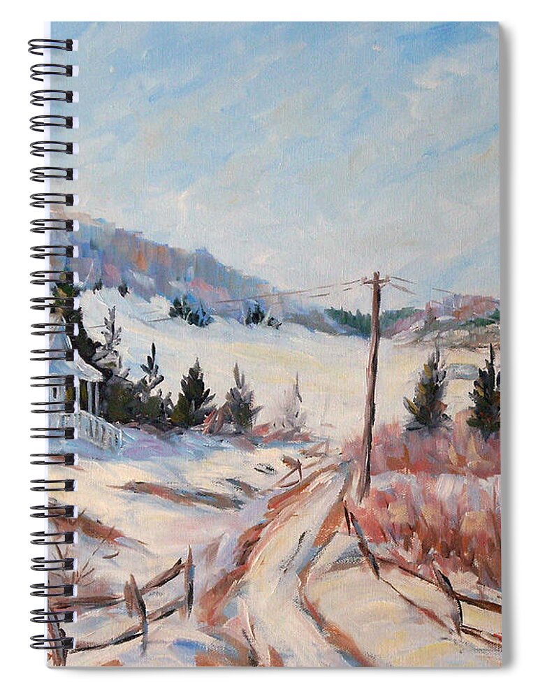 Road Spiral Notebook featuring the painting Cottage Road by Richard T Pranke