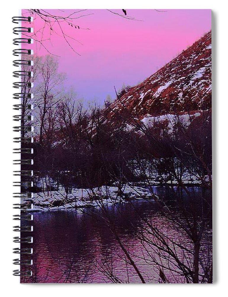 Pink Sunset Spiral Notebook featuring the photograph Cotton Candy On The Kittatinny by Tami Quigley