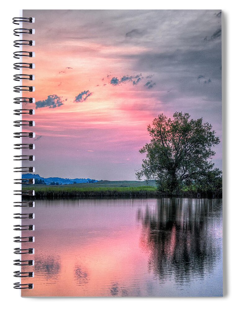 Cotton_candy Sunrise Landscape Spiral Notebook featuring the photograph Cotton Candy Sunrise by Fiskr Larsen