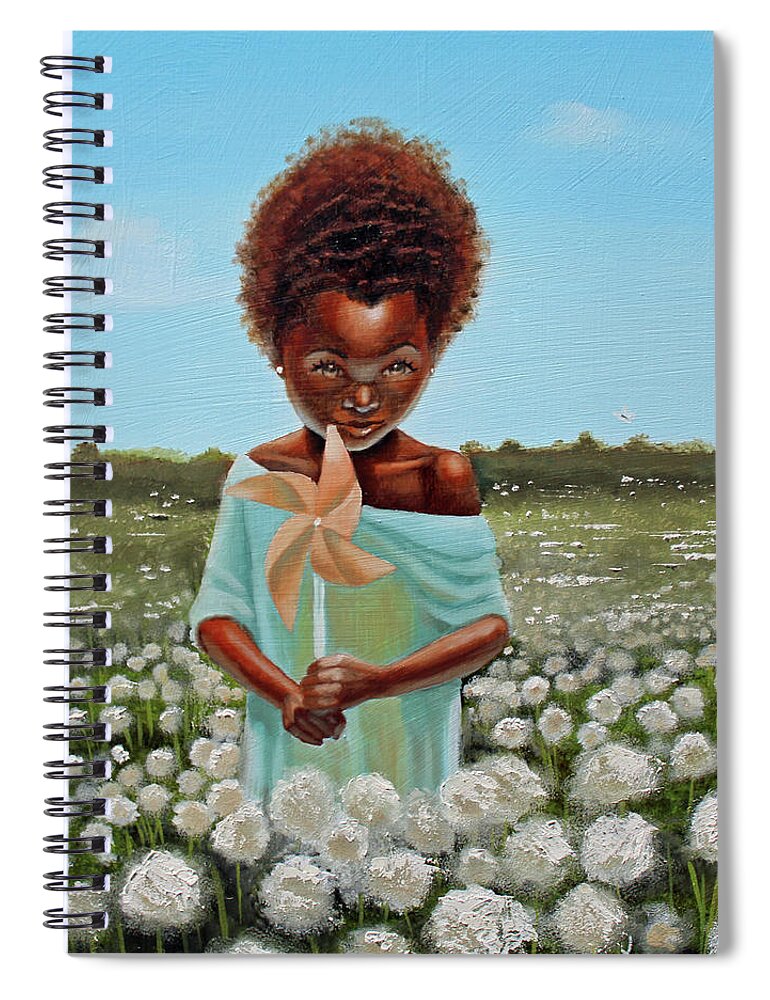 Cotton Spiral Notebook featuring the painting Cotton grass by Jerome White
