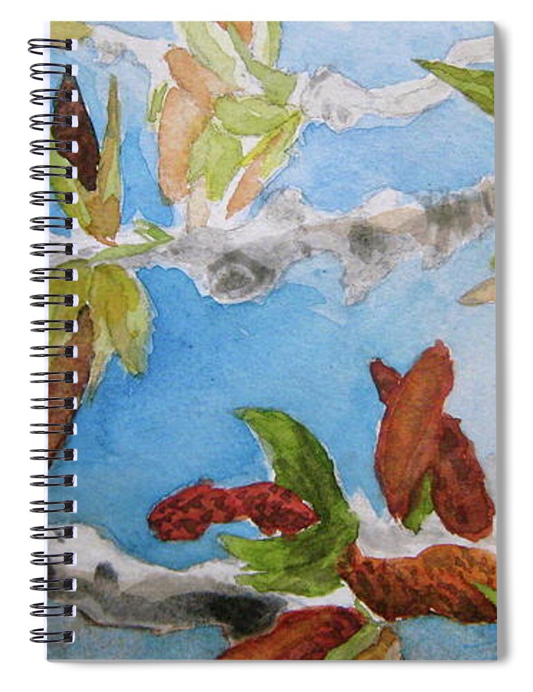 Branch Spiral Notebook featuring the painting Cottonwood Branches In Spring by Beverley Harper Tinsley