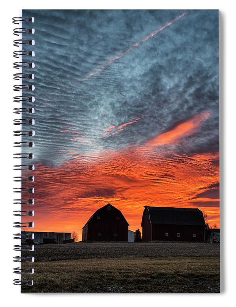 Outdoor Spiral Notebook featuring the photograph Country Barns Sunrise by Joann Long