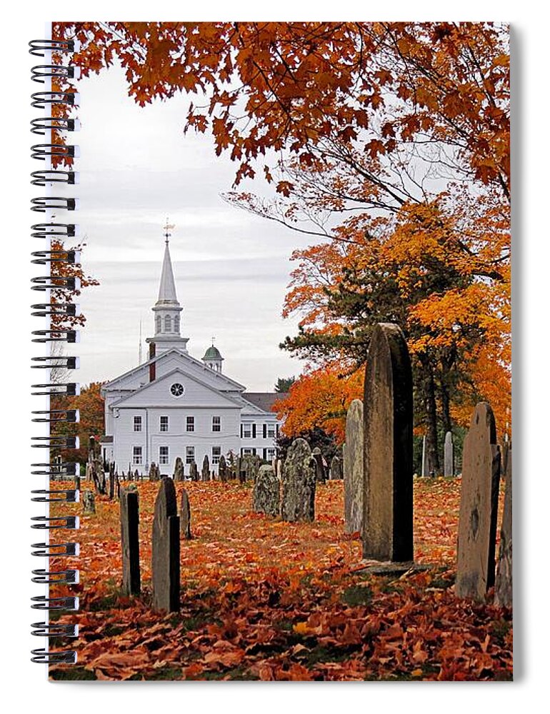 First Congregational Church In Hanover Spiral Notebook featuring the photograph Country Church by Janice Drew
