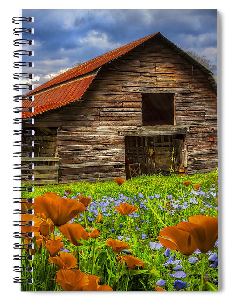 Appalachia Spiral Notebook featuring the photograph Country Poppies by Debra and Dave Vanderlaan