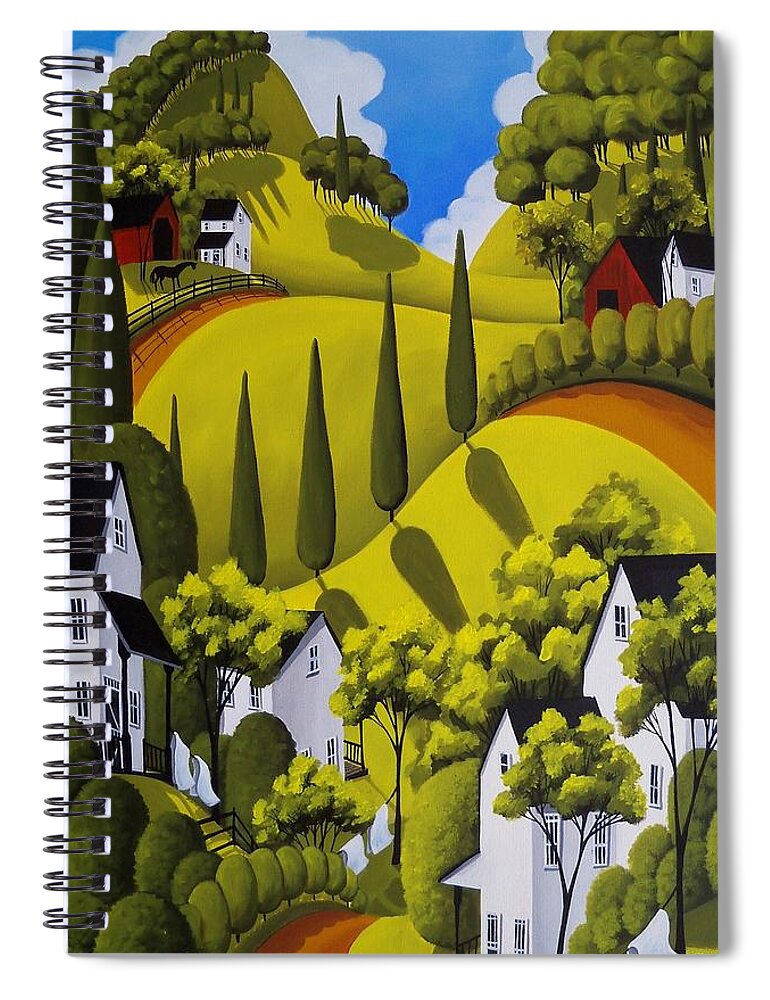 Farm Spiral Notebook featuring the painting Country Wash - countryside landscape by Debbie Criswell