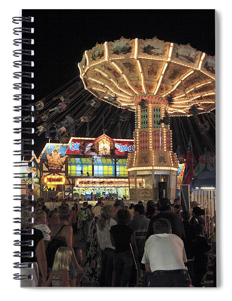 County Fair Spiral Notebook featuring the photograph County Fair at Night by William Kuta