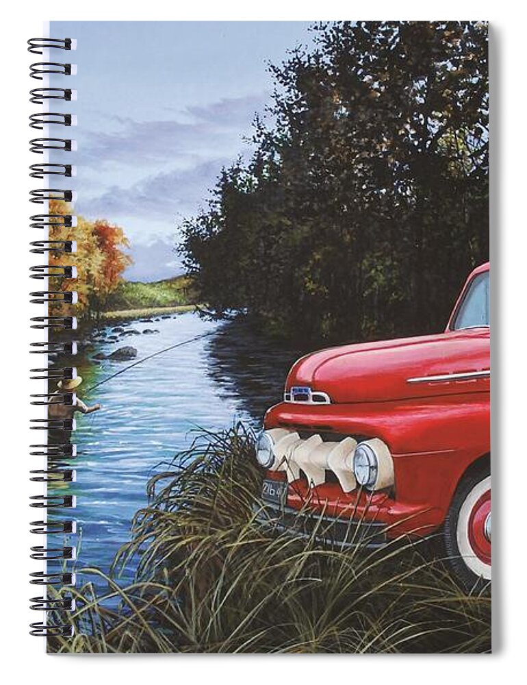 Truck Spiral Notebook featuring the painting Couple of Old Timers by Anthony J Padgett
