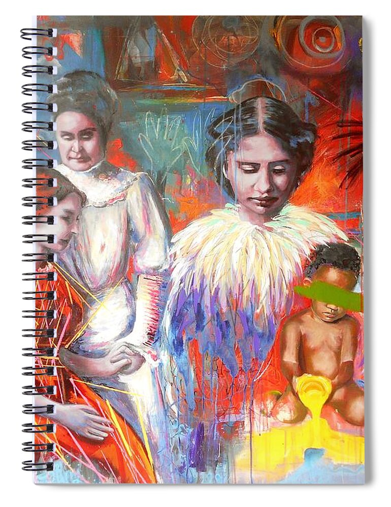 Art Spiral Notebook featuring the painting Courage- LARGE WORK by Angie Wright
