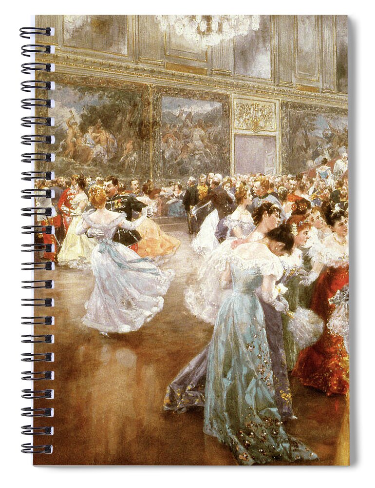 1900 Spiral Notebook featuring the painting Court Ball At The Hofburg by Granger