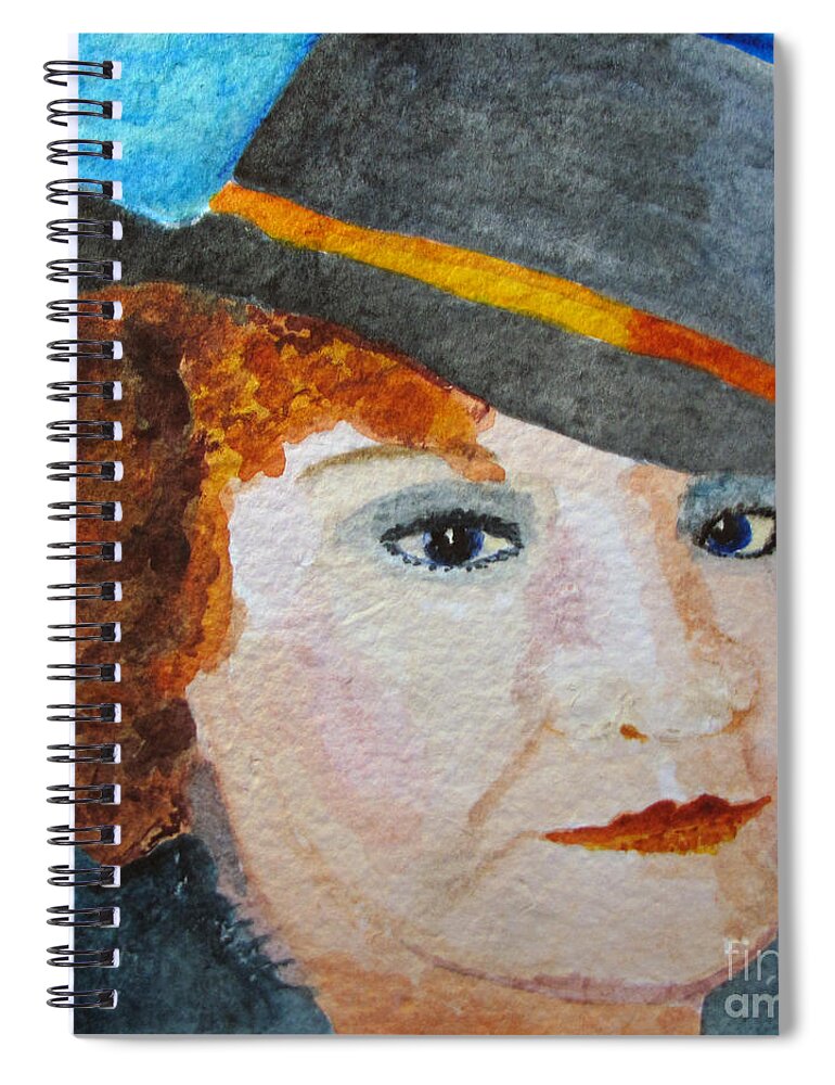 Cousin Spiral Notebook featuring the painting Cousin Jo by Sandy McIntire