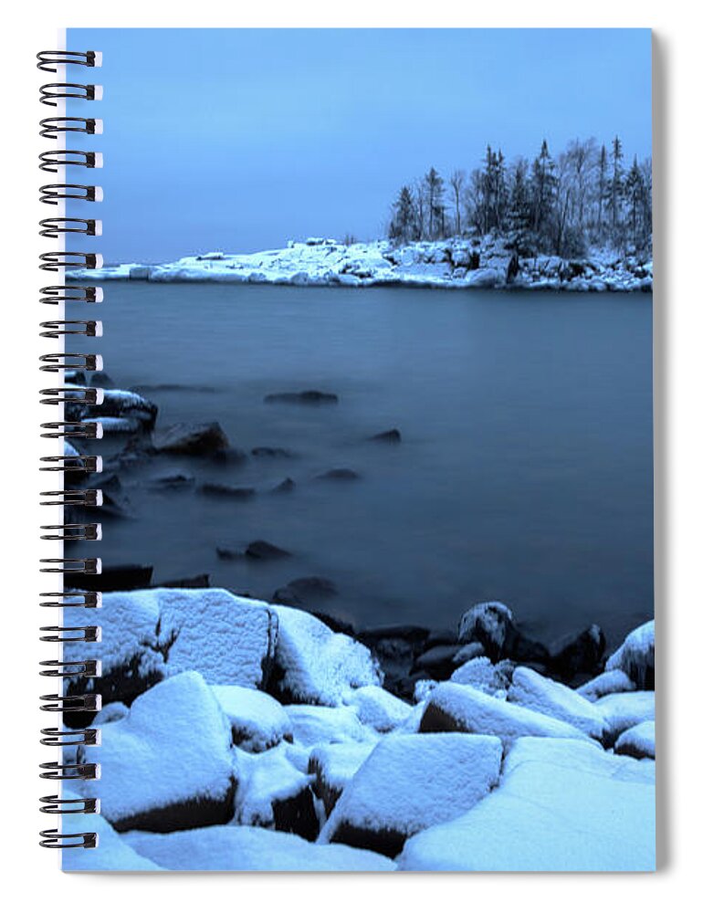 Beaver Bay Spiral Notebook featuring the photograph Cove Point Lodge Lake Superior Minnesota by Wayne Moran