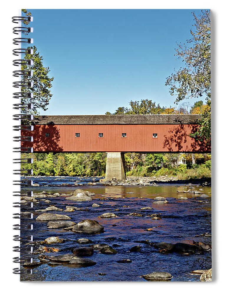 Covered Bridge Spiral Notebook featuring the photograph Covered Bridge by Doolittle Photography and Art