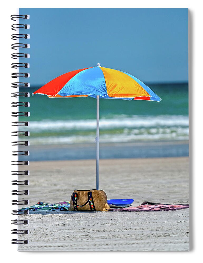 Umbrella Spiral Notebook featuring the photograph Covered by Christopher Holmes