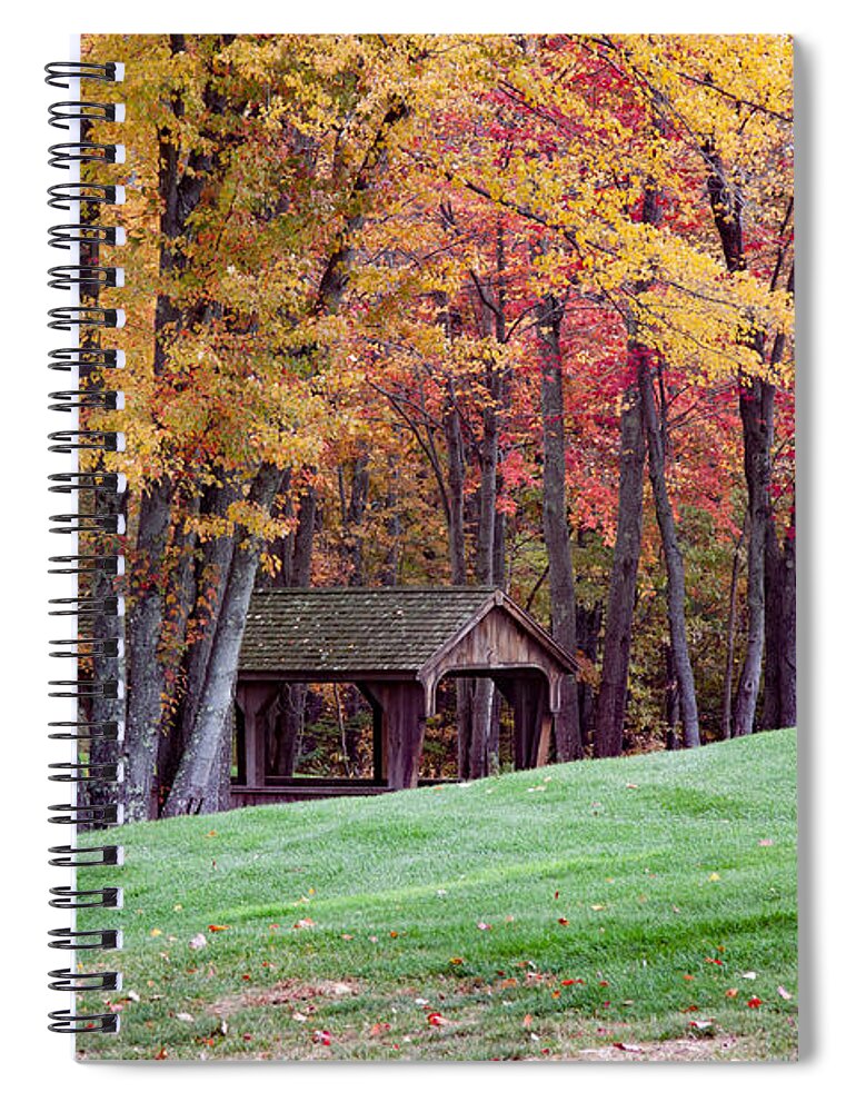 #jefffolger Spiral Notebook featuring the photograph Covered walking bridge by Jeff Folger