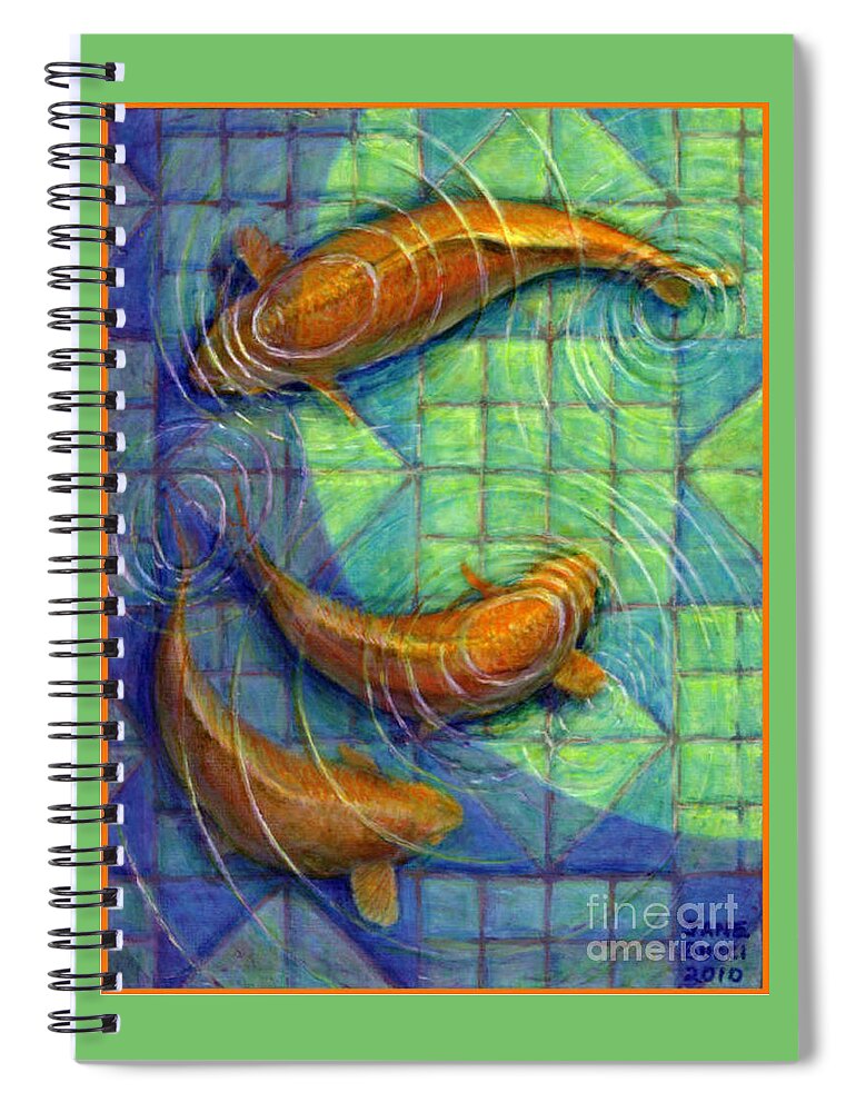 Occupy China Spiral Notebook featuring the painting Coy Koi by Jane Bucci