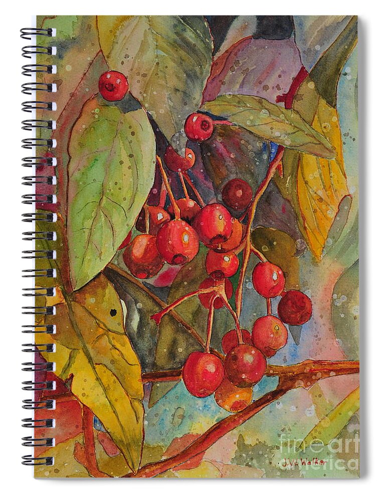 Crab Apples Spiral Notebook featuring the painting Crab Apples I by John W Walker