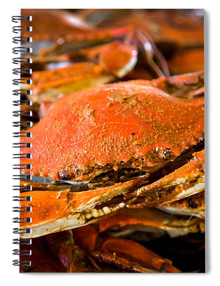 Blue Crabs Spiral Notebook featuring the photograph Crab Boil by Karen Wiles
