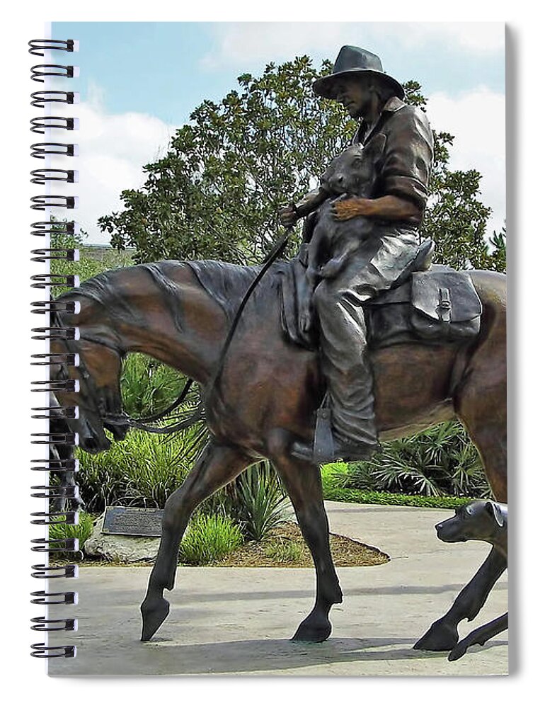 Cow Spiral Notebook featuring the photograph Cracker Cowboy And His Dog by D Hackett