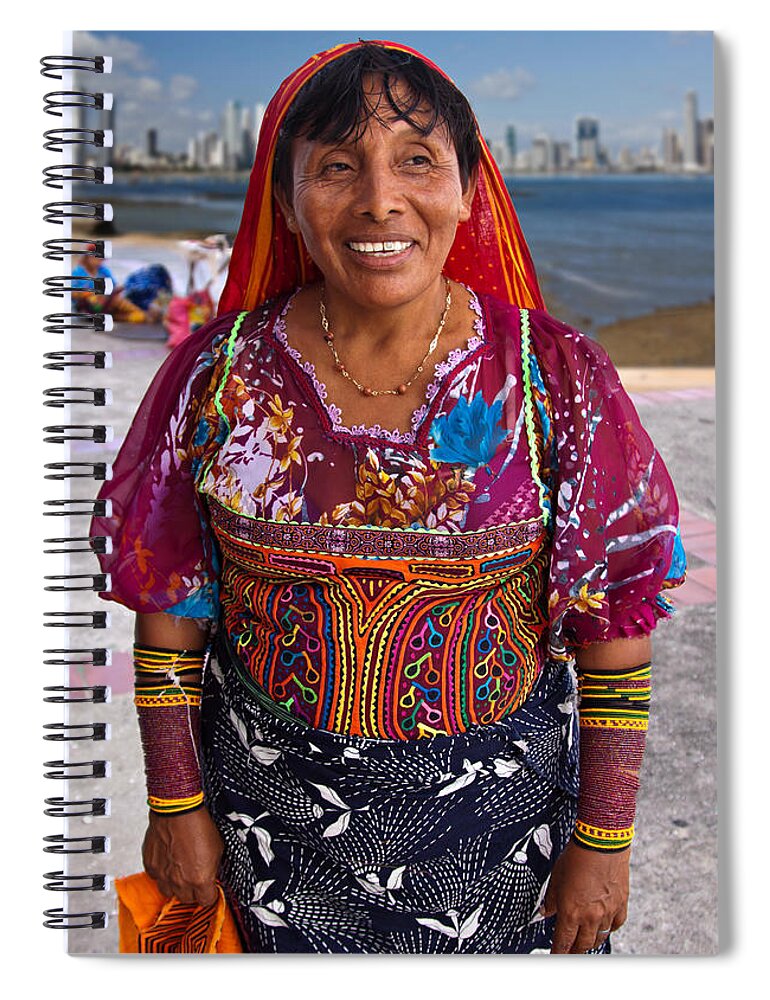 Panama City Spiral Notebook featuring the photograph Craft vendor in Panama City, Panama by Tatiana Travelways