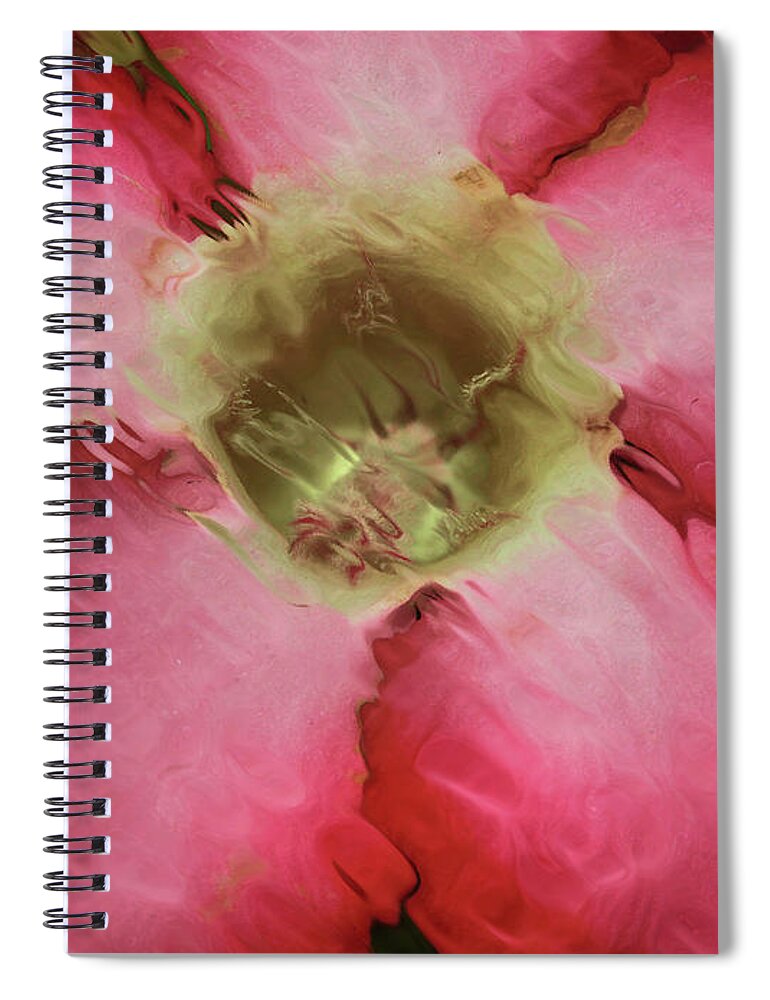 Flower Spiral Notebook featuring the photograph Craquelure Pink Flower by Deborah Benoit