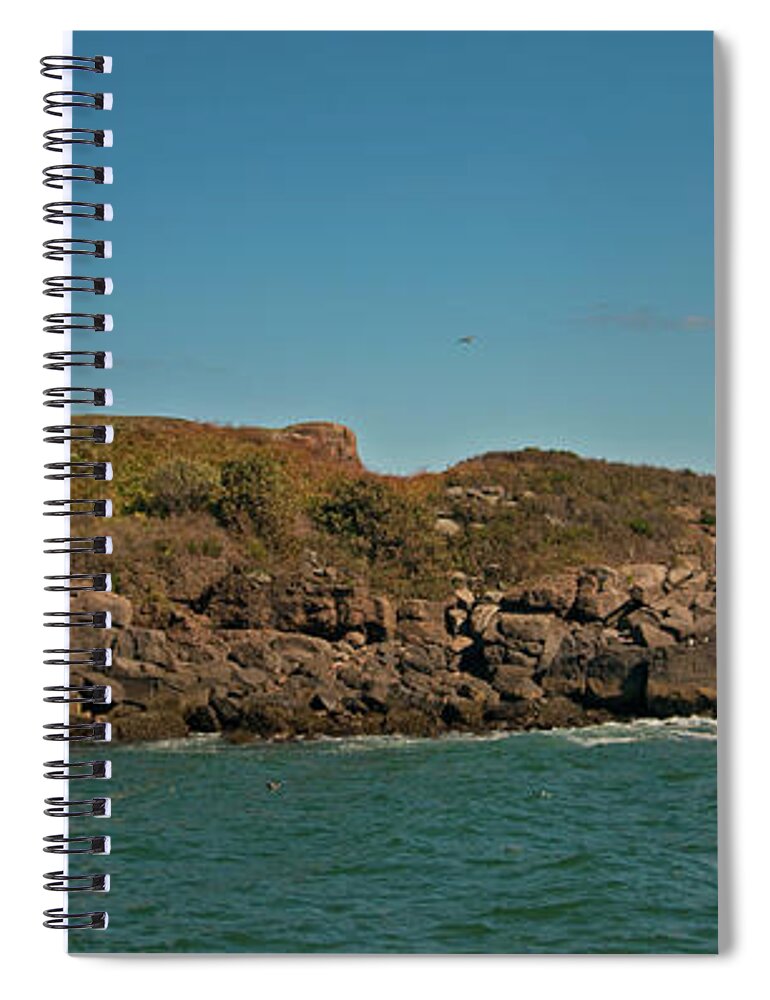 Nubble Light Spiral Notebook featuring the photograph Crashing at the Nubble Light by Paul Mangold
