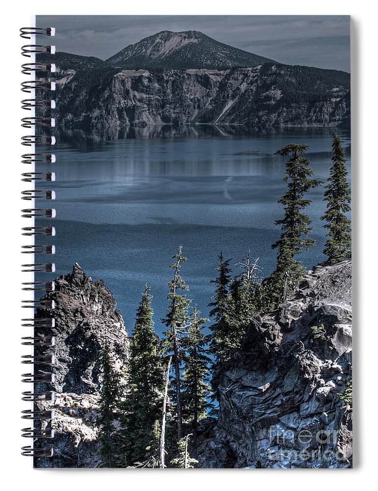 Crater Lake Oregon Spiral Notebook featuring the photograph Crater Lake 4 by Jacklyn Duryea Fraizer
