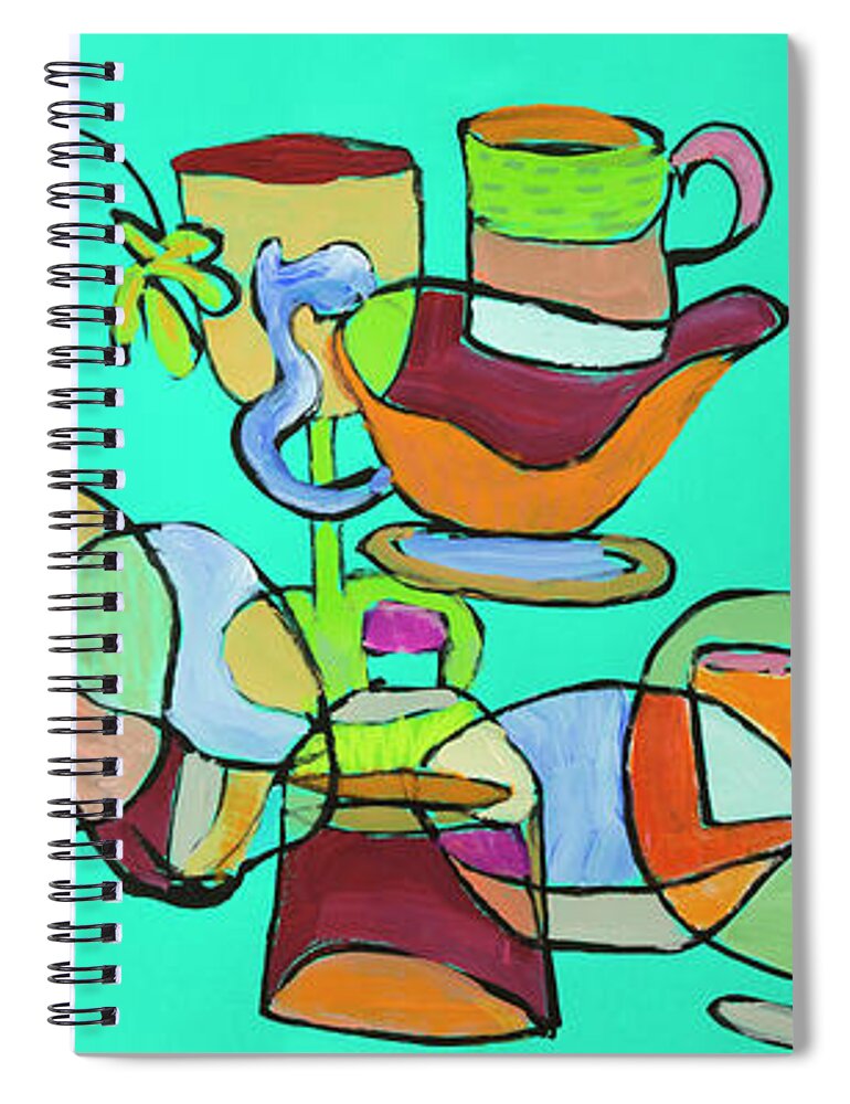 Crazy Things Spiral Notebook featuring the mixed media Crazy Things by Elena Nosyreva