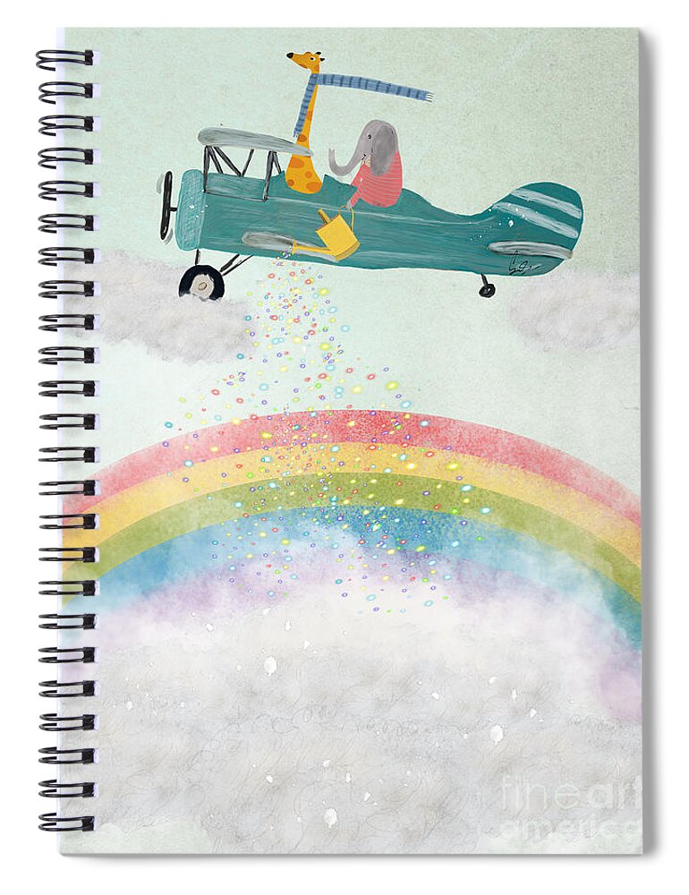Rainbows Spiral Notebook featuring the painting Creating Rainbows by Bri Buckley