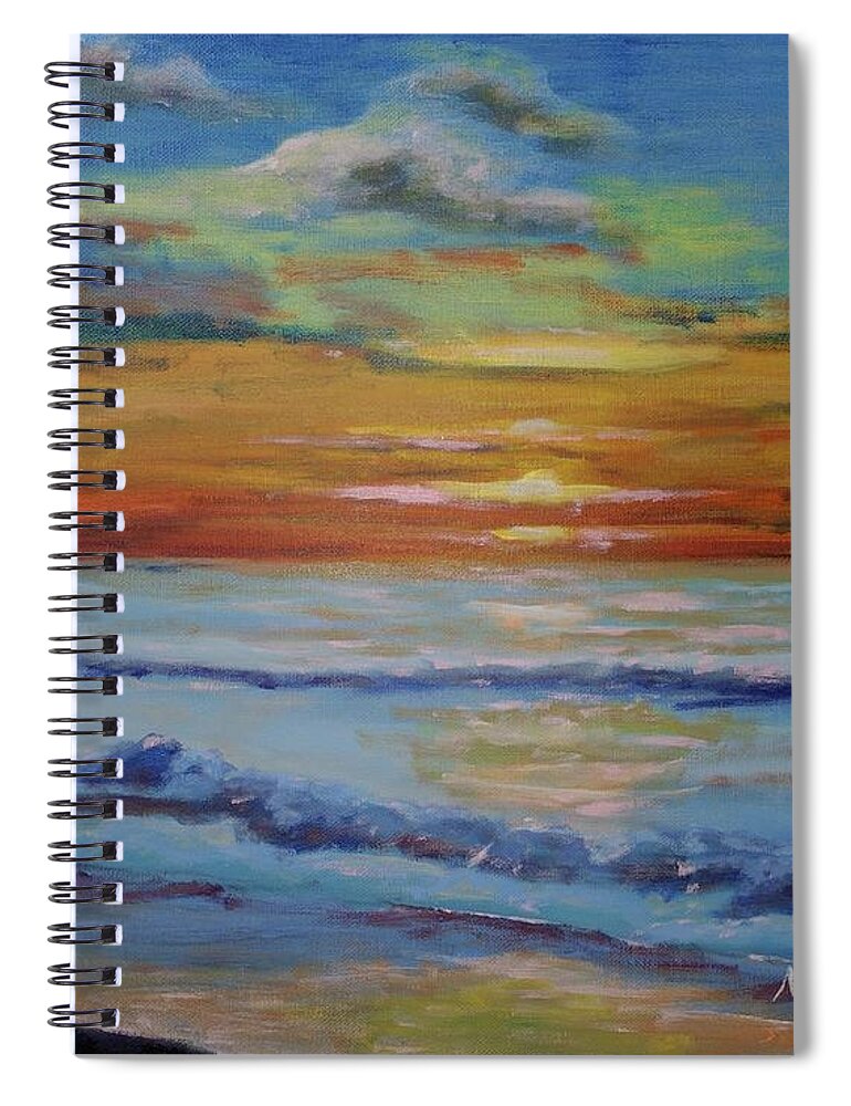 Genesis Spiral Notebook featuring the painting Creation Day 6 by Mike Jenkins