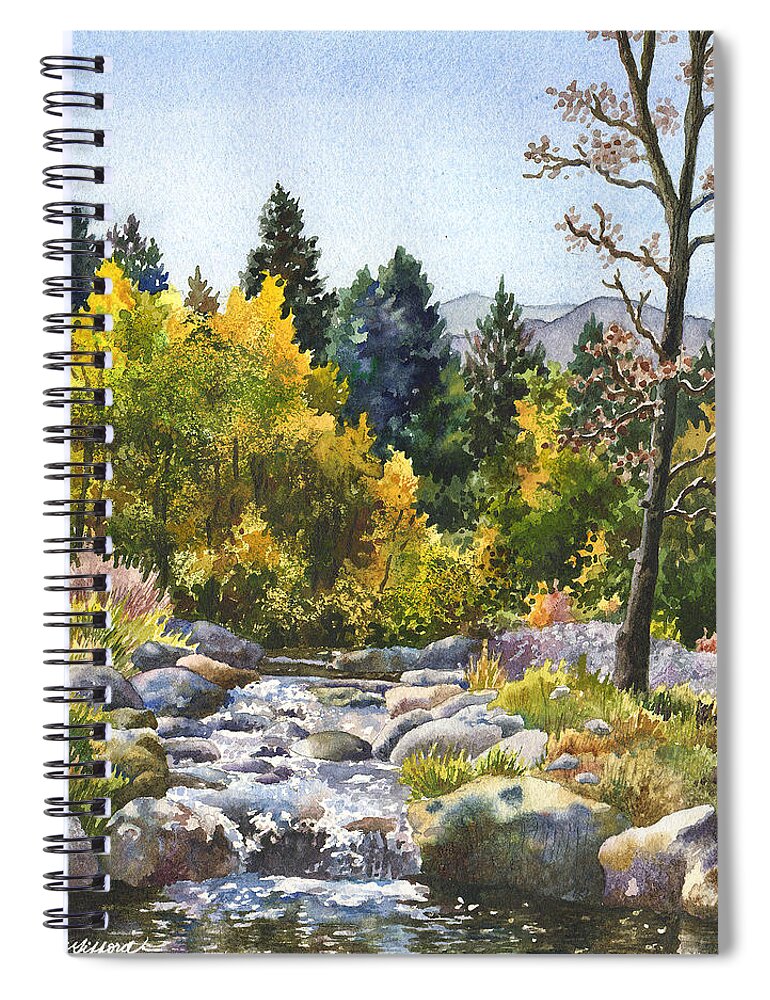 Rocky Mountain Painting Spiral Notebook featuring the painting Creek at Caribou by Anne Gifford