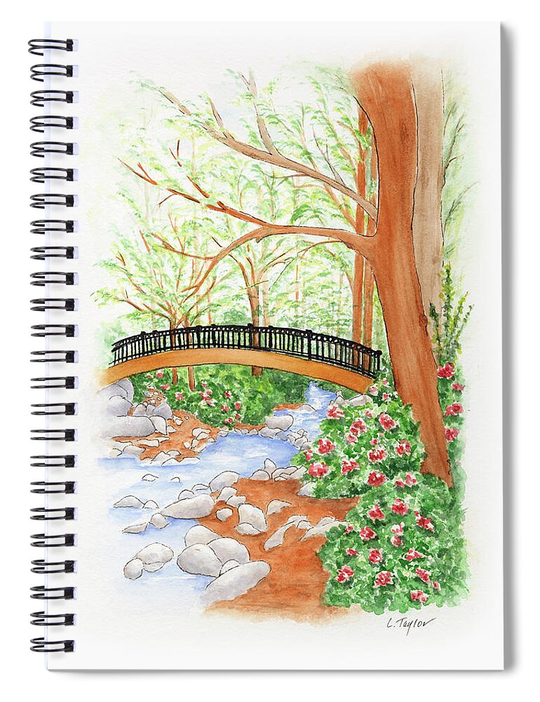 Lithia Park Spiral Notebook featuring the painting Creek Crossing by Lori Taylor