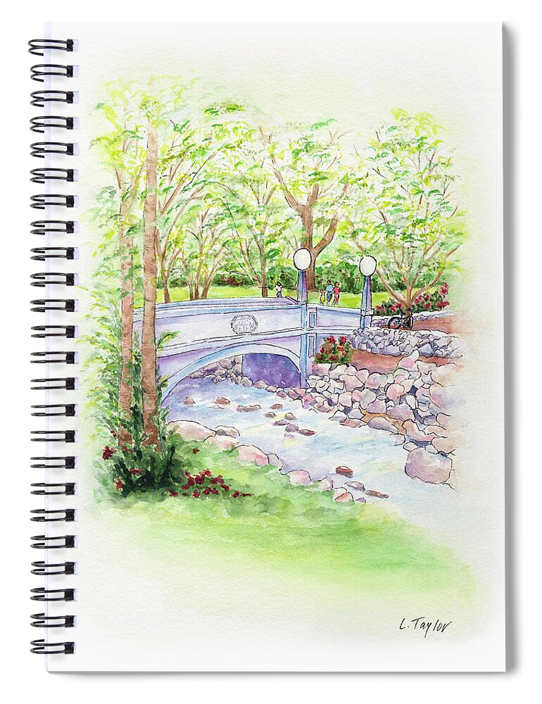Park Spiral Notebook featuring the painting Creekside by Lori Taylor