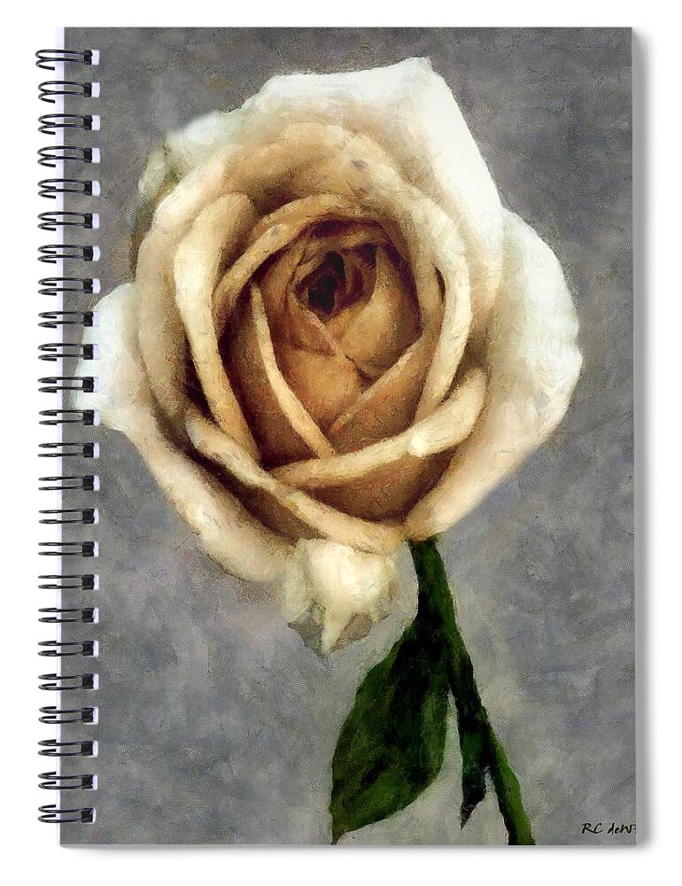 Rose Spiral Notebook featuring the painting Crimson Heart by RC DeWinter