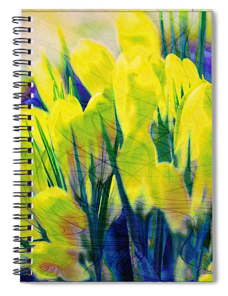 Nature Spiral Notebook featuring the digital art Crocus by Barbara Berney