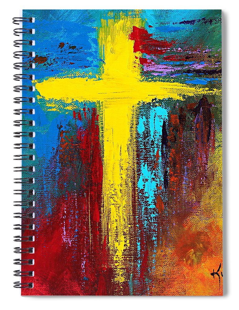 Christian Spiral Notebook featuring the painting Cross No.2 by Kume Bryant