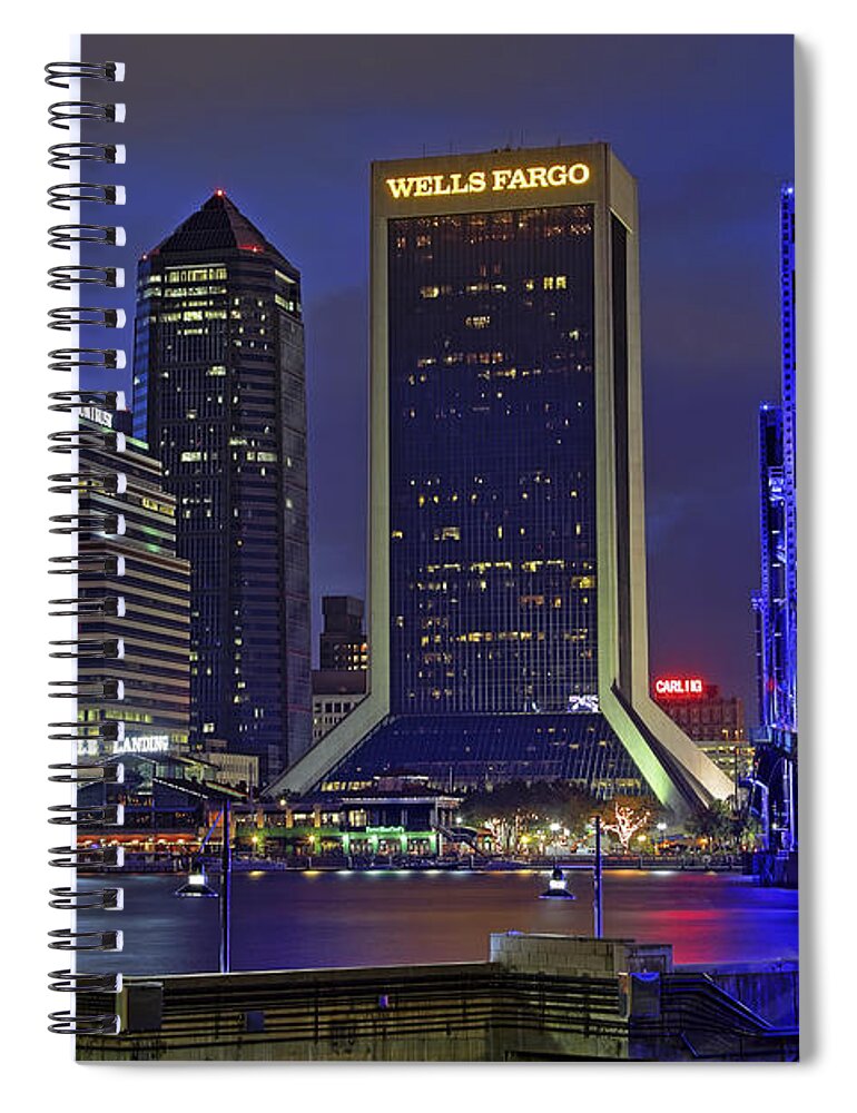 Jacksonville Spiral Notebook featuring the photograph Crossing the Main Street Bridge - Jacksonville - Florida - Cityscape by Jason Politte