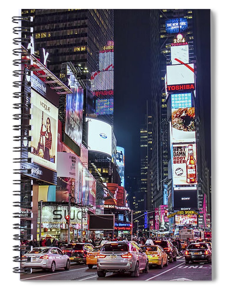 Times Square Spiral Notebook featuring the photograph Crossroads of the World by Zev Steinhardt