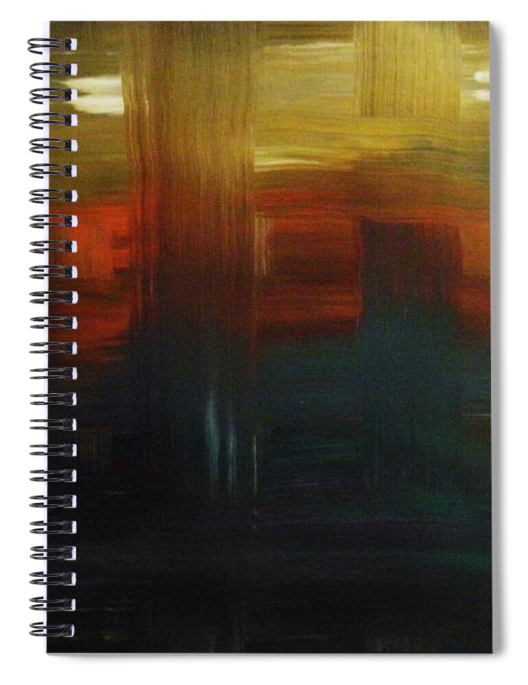 Abstract Spiral Notebook featuring the painting Crossroads by Todd Hoover