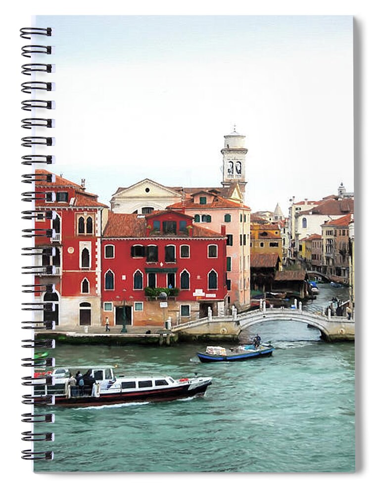 Cruising Into Venice Spiral Notebook featuring the photograph Cruising Into Venice by Mel Steinhauer