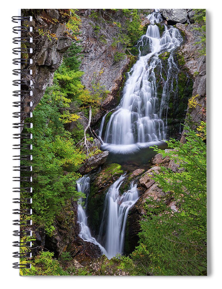 Square Spiral Notebook featuring the photograph Crystal Cascade Autumn Square by Bill Wakeley