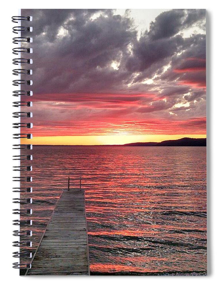 Crystal Lake Sunset Spiral Notebook featuring the photograph Crystal Lake Sunset by Jennifer Forsyth