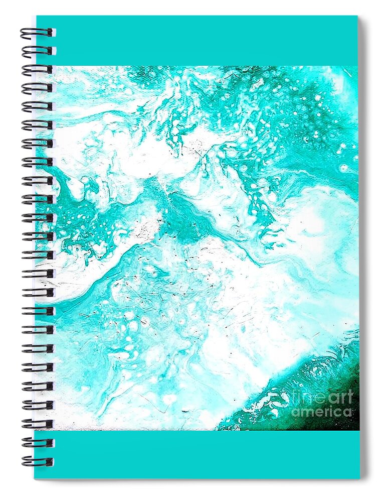 Wave Spiral Notebook featuring the painting Crystal wave3 by Kumiko Mayer