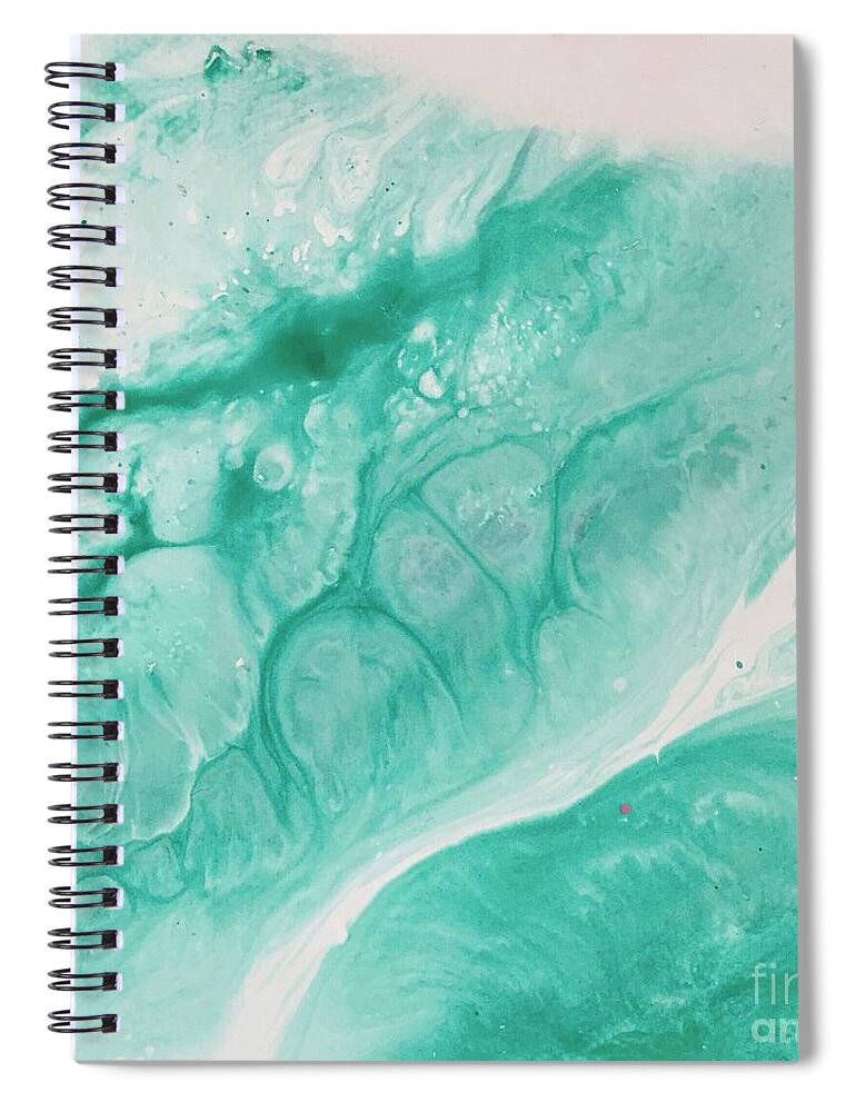 Wave Spiral Notebook featuring the painting Crystal wave6 by Kumiko Mayer