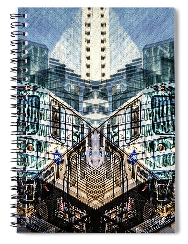 Abstract Spiral Notebook featuring the photograph CTA is on the way by Izet Kapetanovic