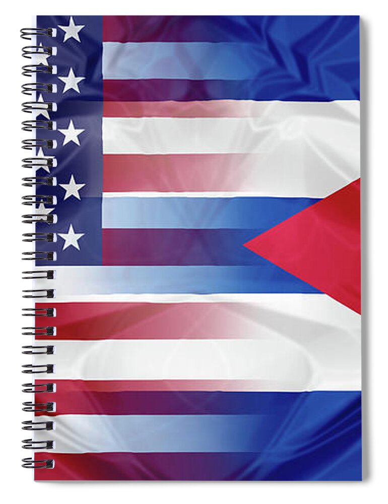America Spiral Notebook featuring the photograph Cuba and USA flags by Benny Marty