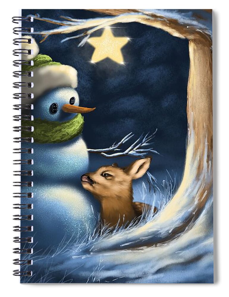 Cuddle Spiral Notebook featuring the painting Cuddle by Veronica Minozzi