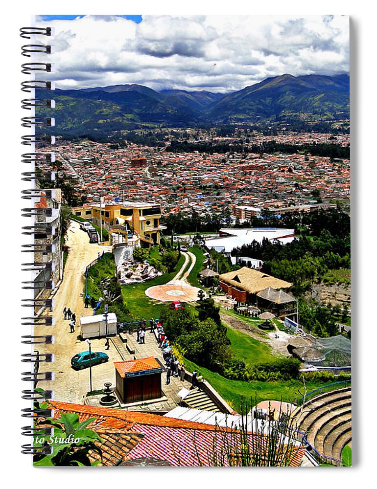 Turi Spiral Notebook featuring the photograph Cuenca and Turi Ecuador by Al Bourassa