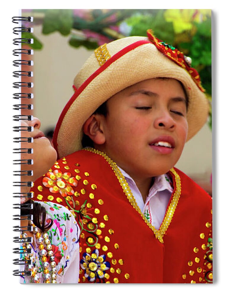 Boy Spiral Notebook featuring the photograph Cuenca Kids 835 by Al Bourassa
